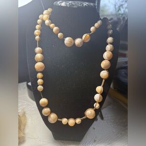 Source Unknown Tan Beaded Necklace‎
